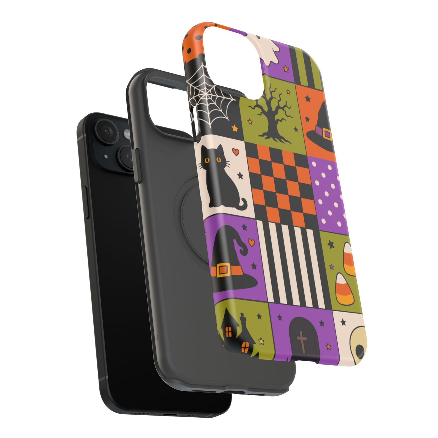 Impact-Resistant Phone Case – Spooky Patchwork