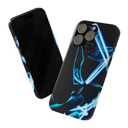 Neon Boba Slim Phone Case – Blue LED Tea Art