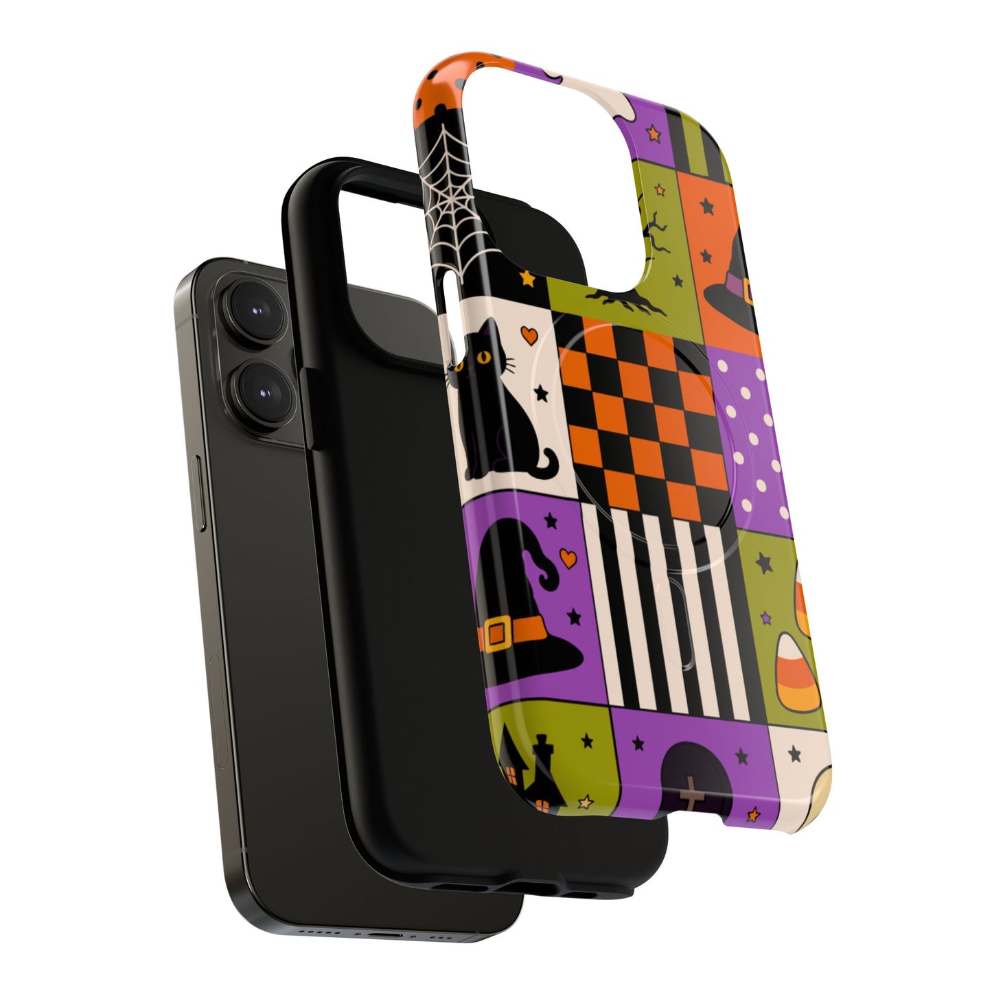 Protective Magnetic Phone Case – Spooky Patchwork