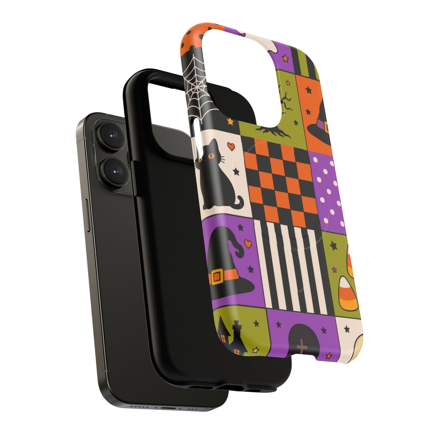 Protective Magnetic Phone Case – Spooky Patchwork