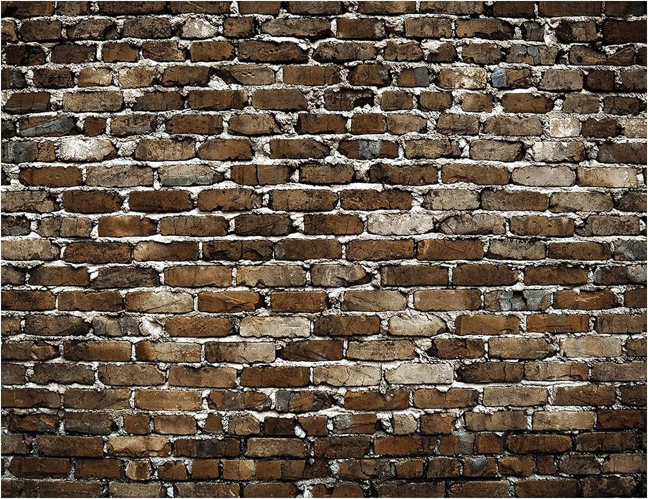 7X5Ft Brown Brick Wall Background Brick Background Large Fabric Brick Photo Background Baby Shower Birthday Party Wedding Graduation Home Decoration Photo Booth Props Banner YY-5