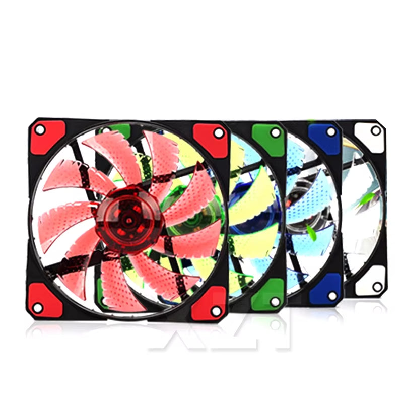 Newest Hot Colorful LED 120Mm LED Ultra Silent Computer PC Case Fan 15 Leds 12V with Rubber Quiet Molex Connector Cooling Fan