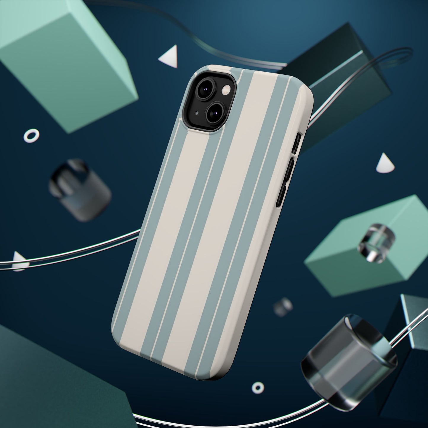 Wireless-Charging Compatible Case – Coastal Stripe