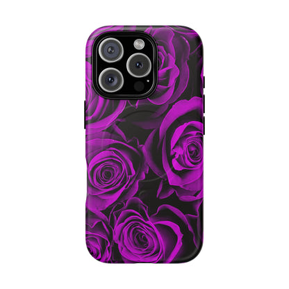 Protective Magnetic Phone Case – Amethyst Roses