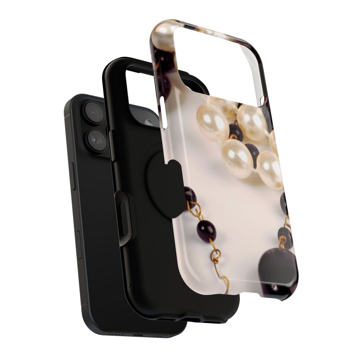 Impact-Resistant Phone Case – Noir Pearl