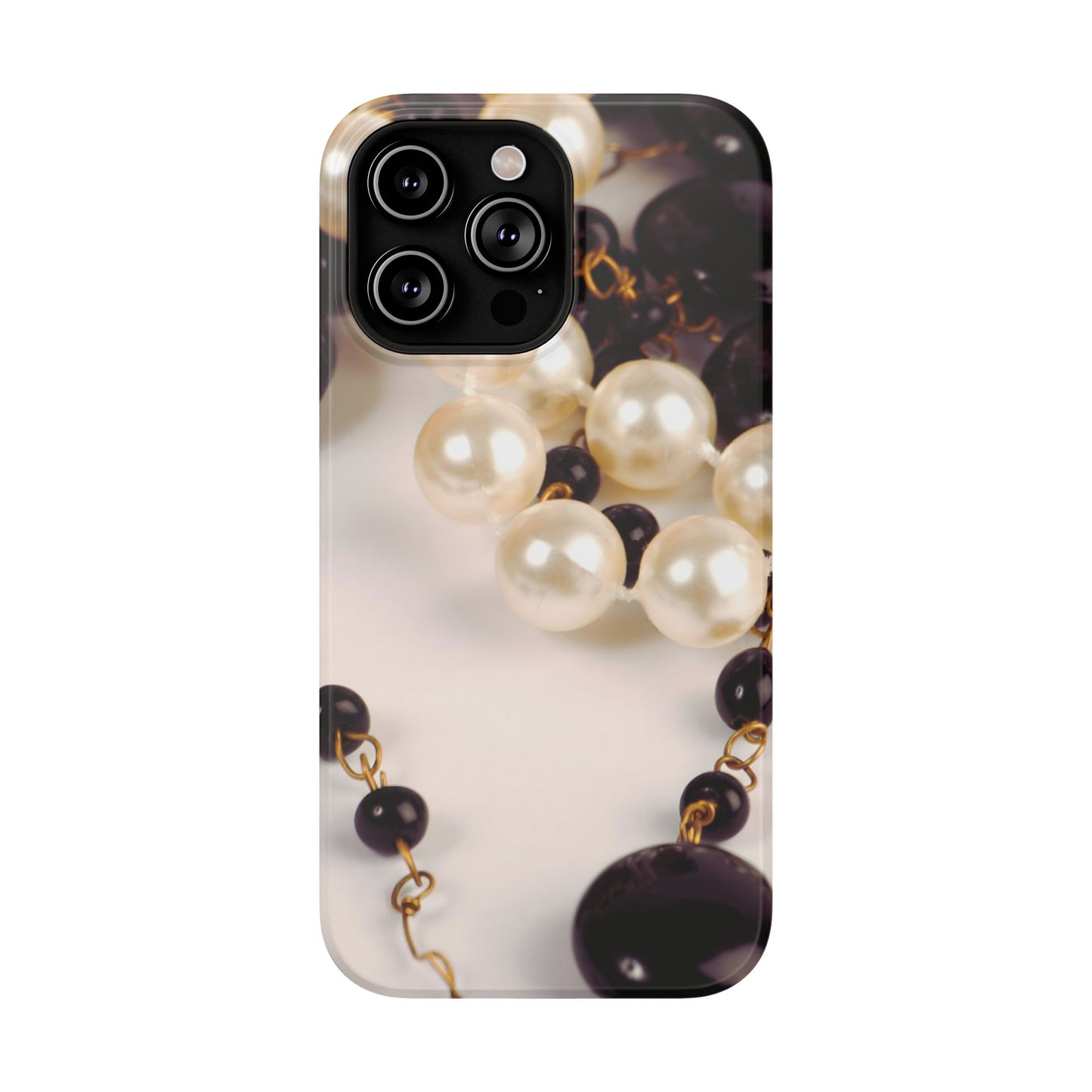Impact-Resistant Phone Case – Noir Pearl