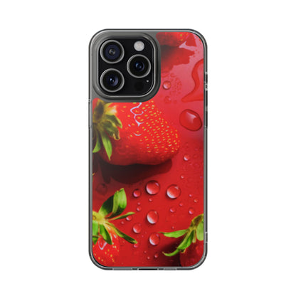 Clear Magnetic Phone Case – Strawberry Drip
