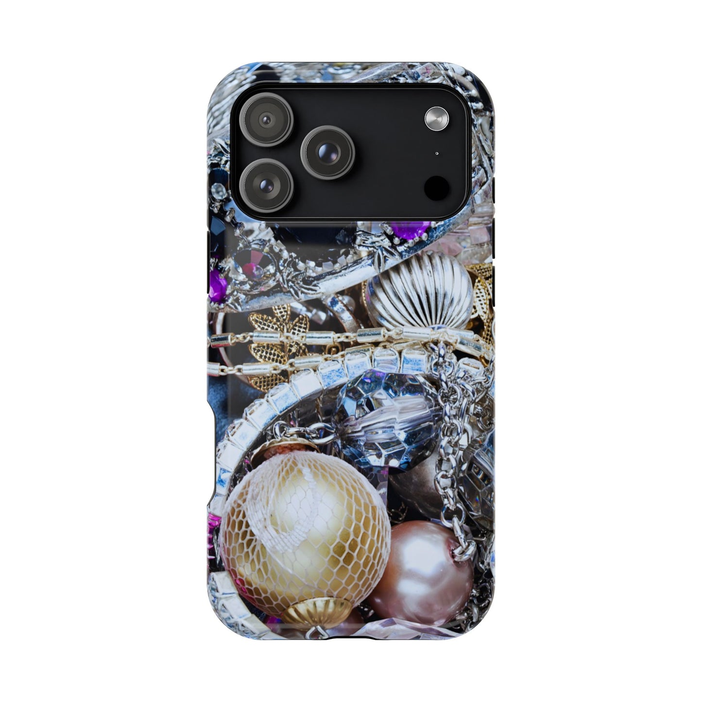Impact-Resistant Phone Case – Chrome Jewel
