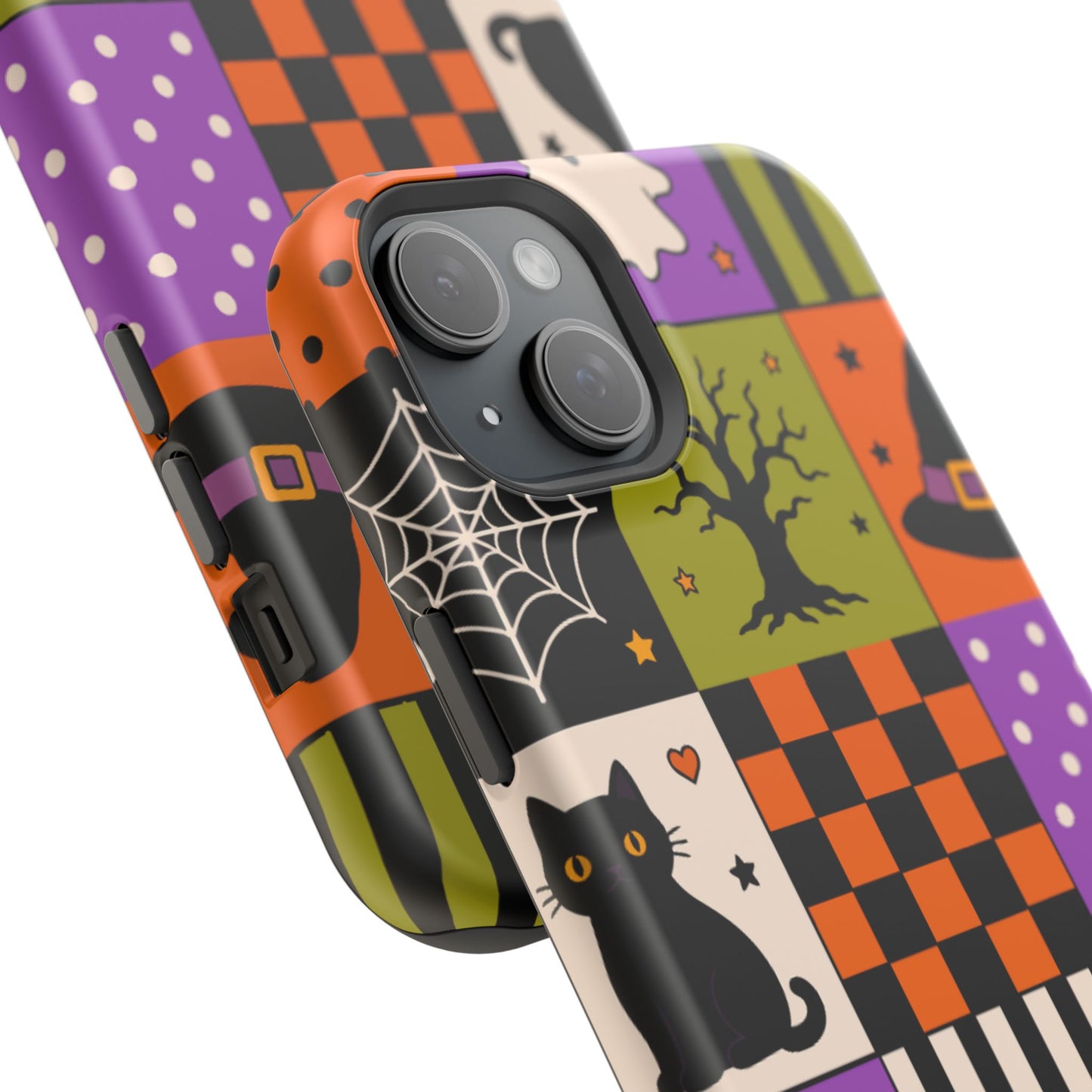 Wireless-Charging Compatible Case – Spooky Patchwork