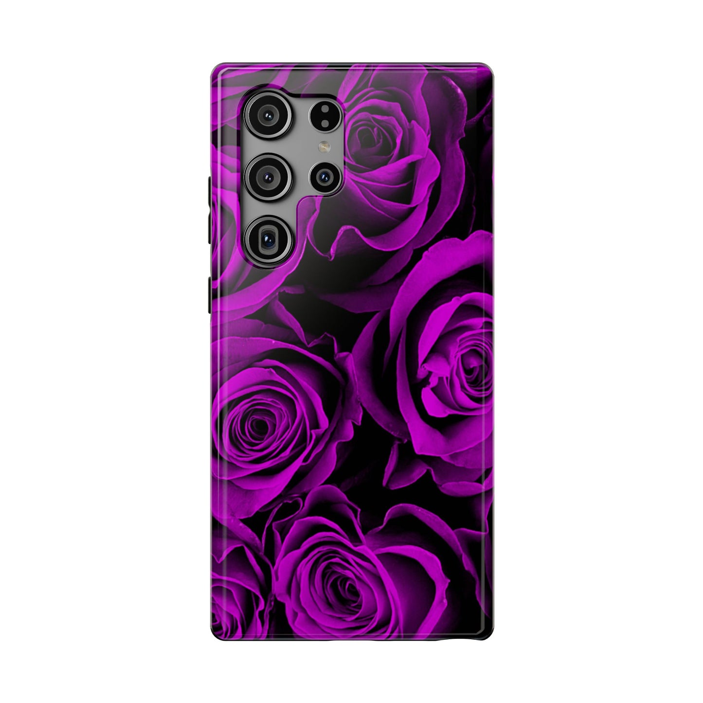 Impact-Resistant Phone Case – Amethyst Roses