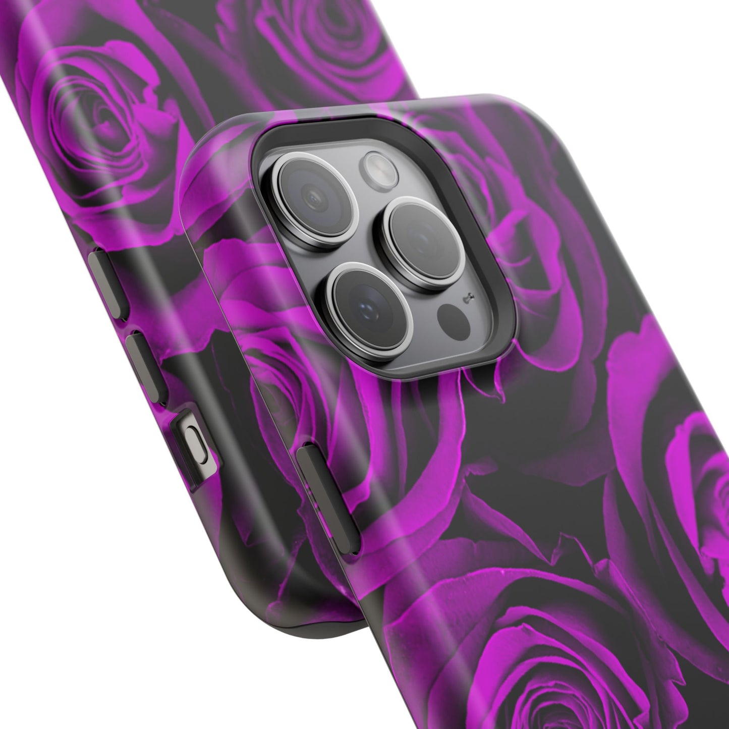Impact-Resistant Phone Case – Amethyst Roses