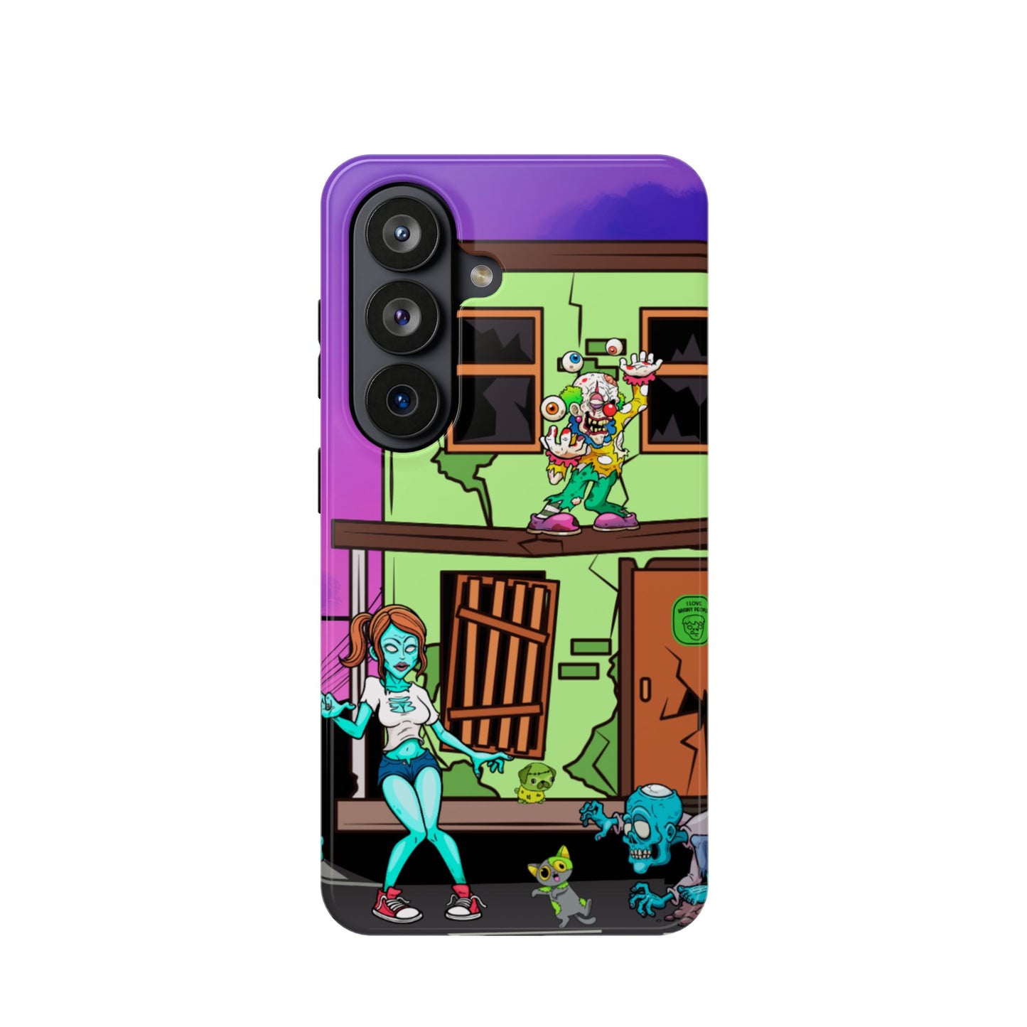 Zombie Arcade Phone Case — Colorful Cartoon Horror Impact-Resistant iPhone Cover