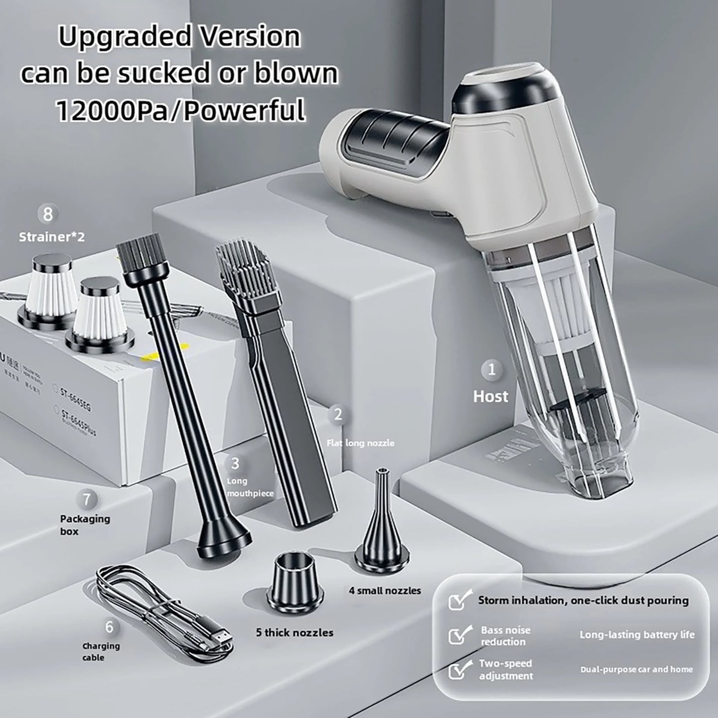 Car Vacuum Cleaner,Cordless 120W/12000PA Powerful Sutions Multi Functional Handheld Vacuum Lightweight for Car,Home