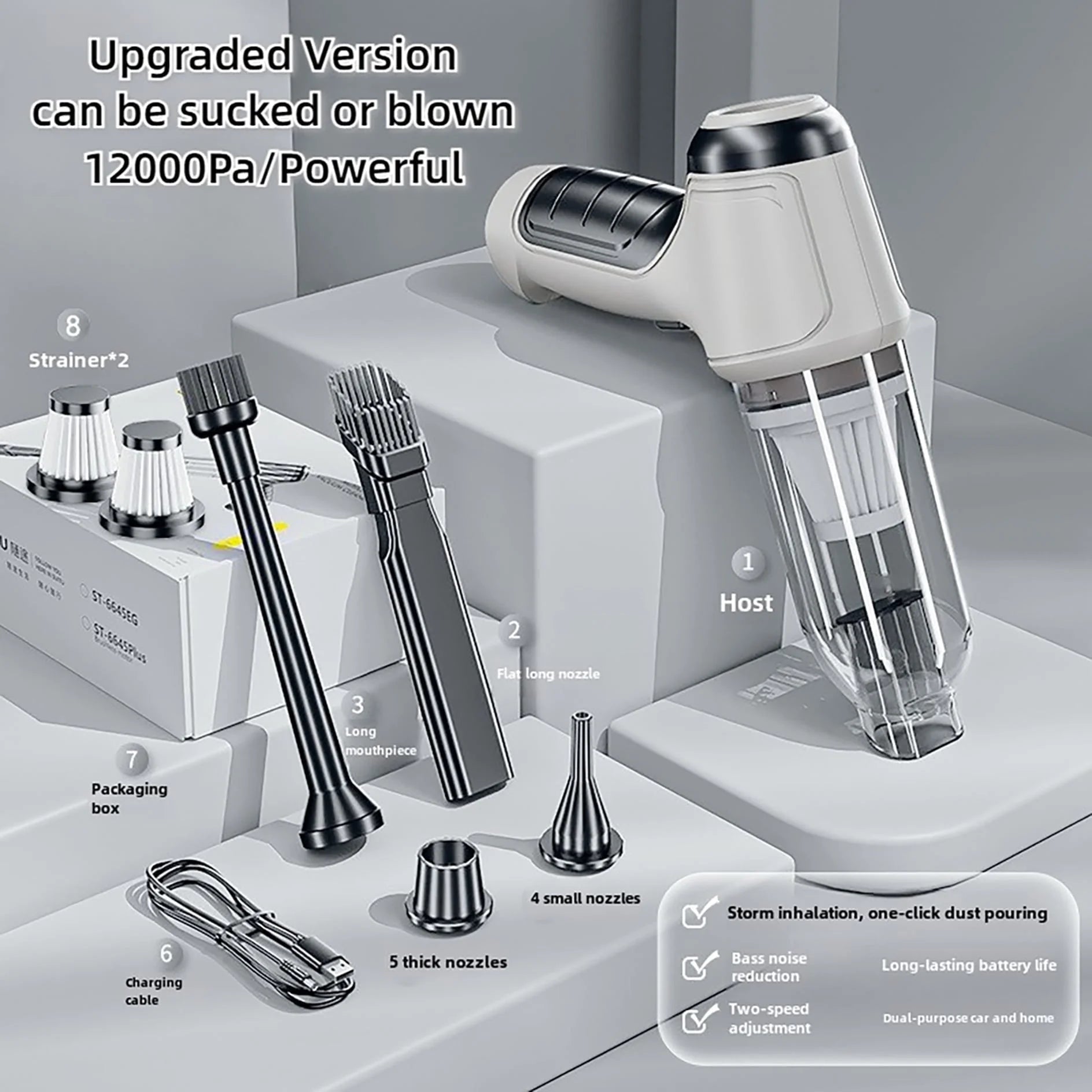 Car Vacuum Cleaner,Cordless 120W/12000PA Powerful Sutions Multi Functional Handheld Vacuum Lightweight for Car,Home
