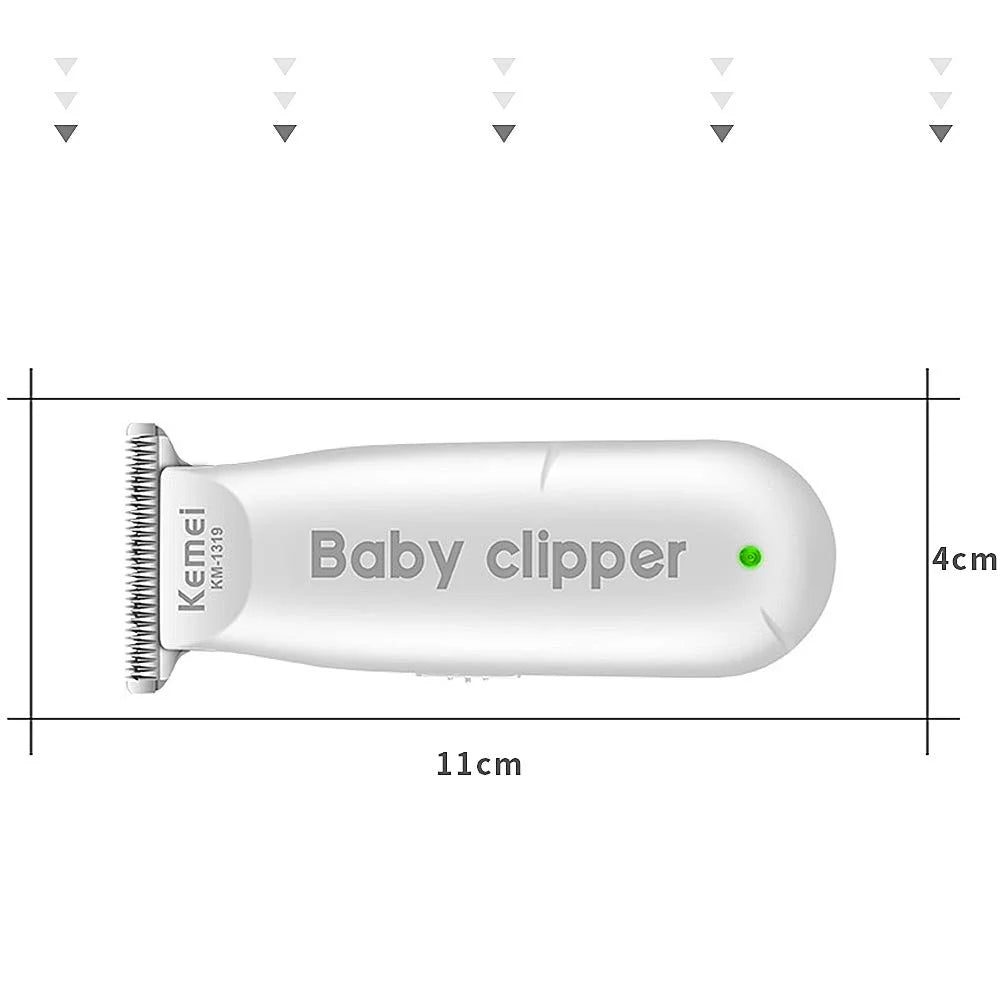 Baby Hair Clippers KM-1319 Mini Portable Electric Baby Hair Trimmer USB Rechargeable Hair Clipper Kids Hair Cutting Quiet Infant Household Shaver