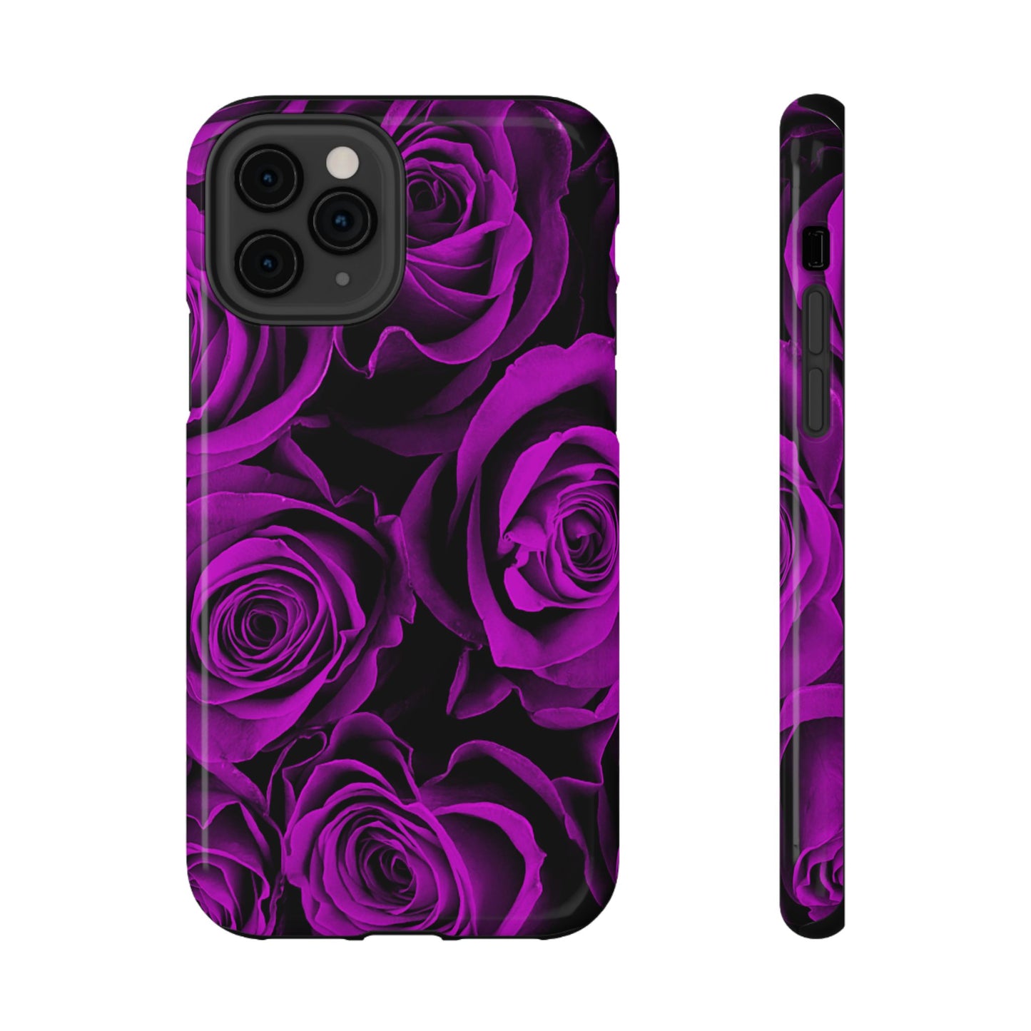 Impact-Resistant Phone Case – Amethyst Roses