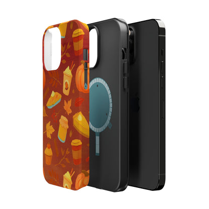 Autumn Treats Magnetic Phone Case — Fall Coffee & Pastry Protective Cover