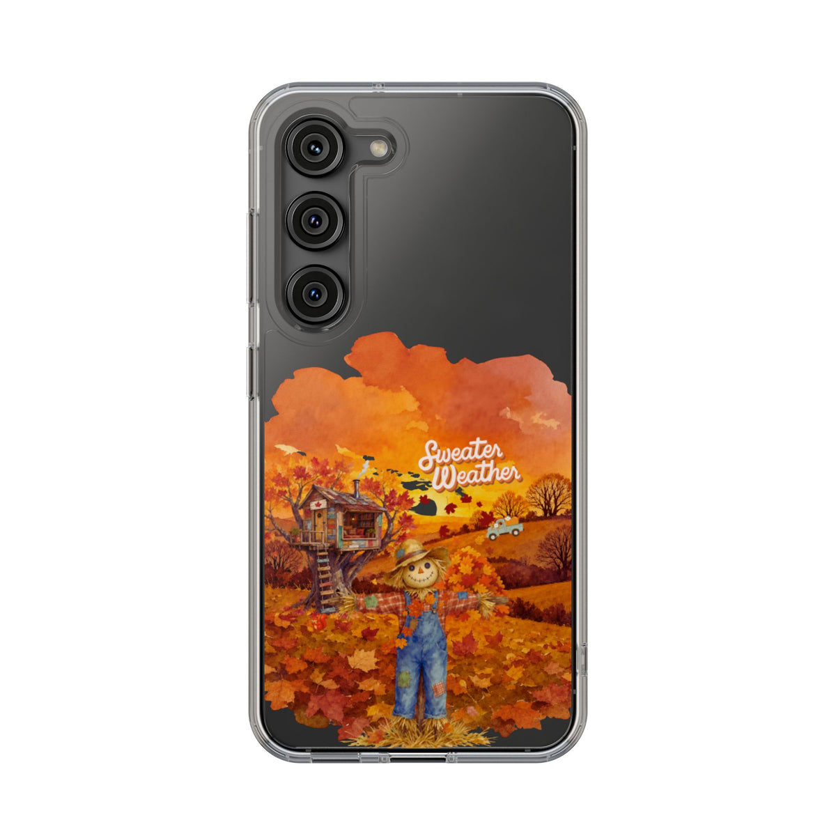 Clear Phone Case – Sweater Weather – Compatible with iPhone 13–17 & Samsung Galaxy S25–S26 Series