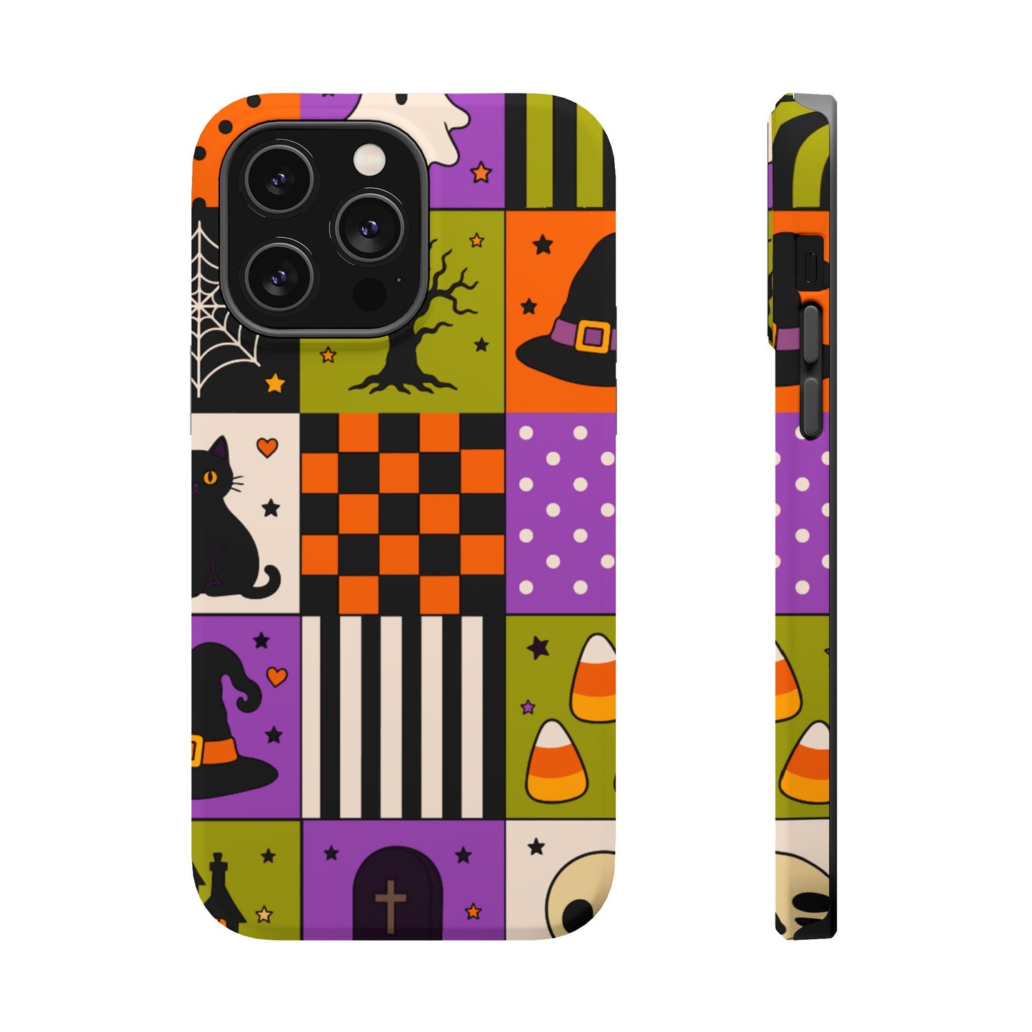 Wireless-Charging Compatible Case – Spooky Patchwork