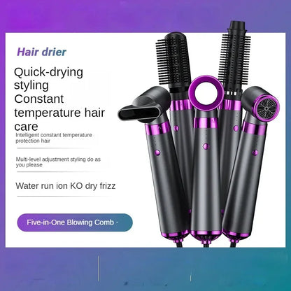 Hot Air Styler Comb 5 in 1 Hair Dryer Automatic Hair Curler Professional Hair Straightener for Household