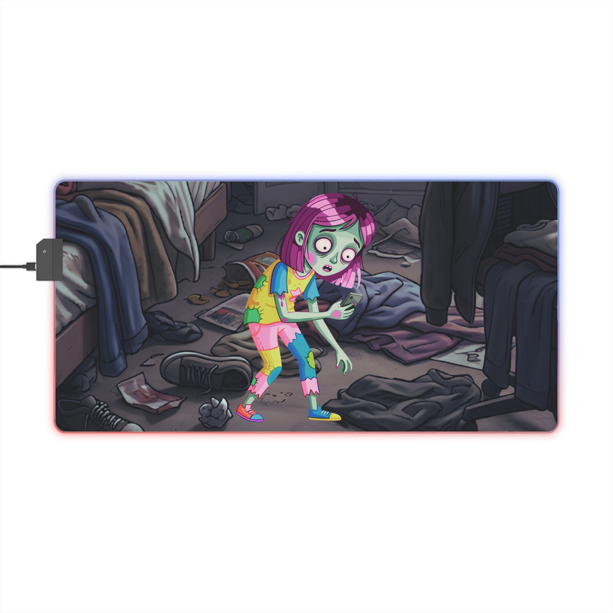 Gaming LED Desk Mat – Game Over