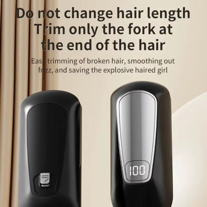 2 in 1 Hair Ends Trimmer Split Remover Negative Ions Smooth Hair Straightener Iron Flat Rechargeable Hair Fork Trimmer Clipper