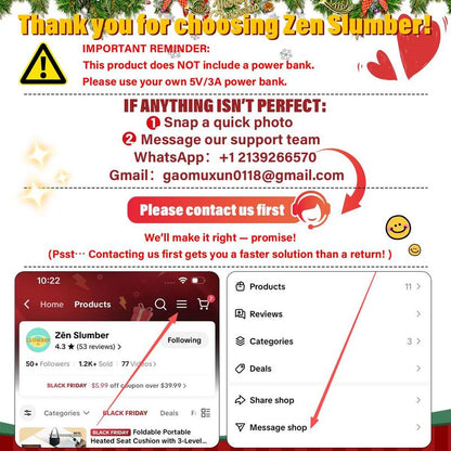 4 in 1 Portable USB Heated Blanket Pillow Shawl (No Power Bank) and Pad, 3 Heat Settings, Fast Warming for Home Office Car Travel with Built-In Heater