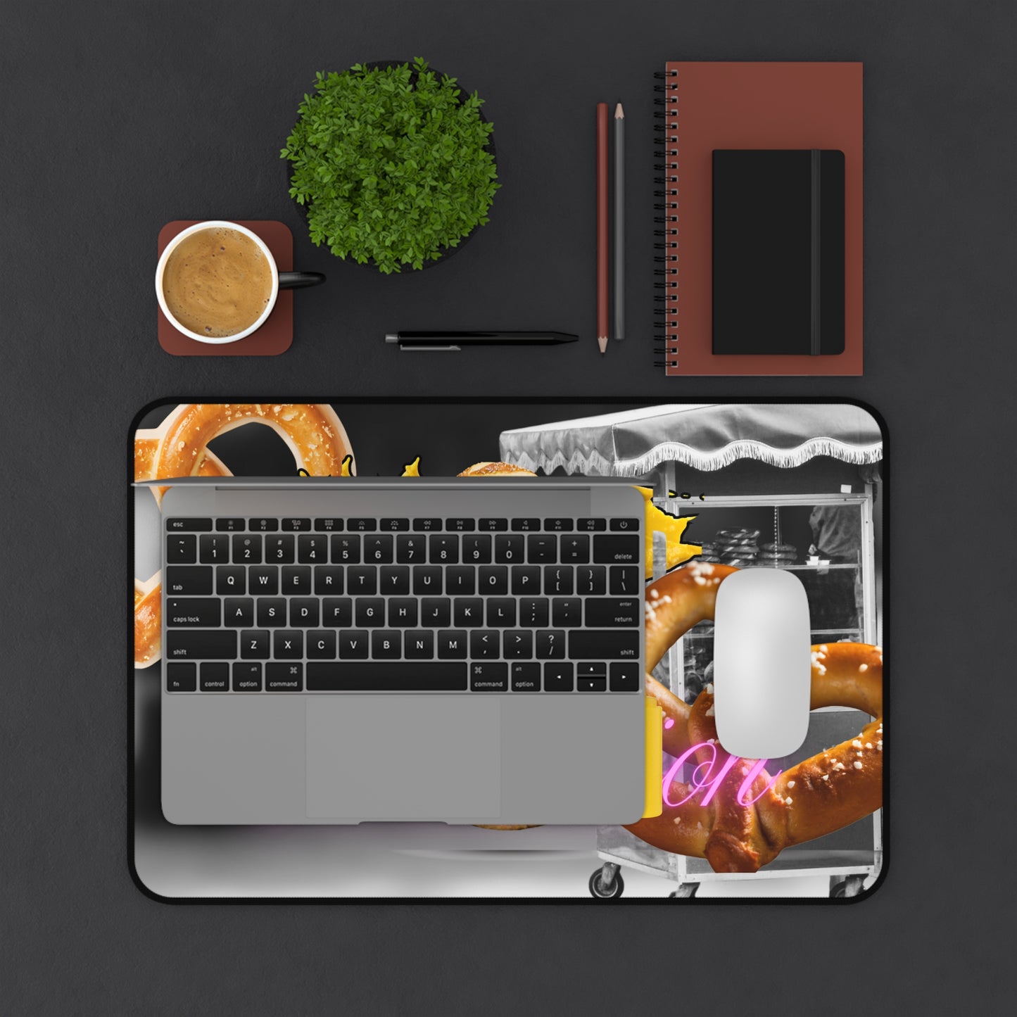 Neoprene Desk Mat – Never a Bad Connection Pretzel Stack