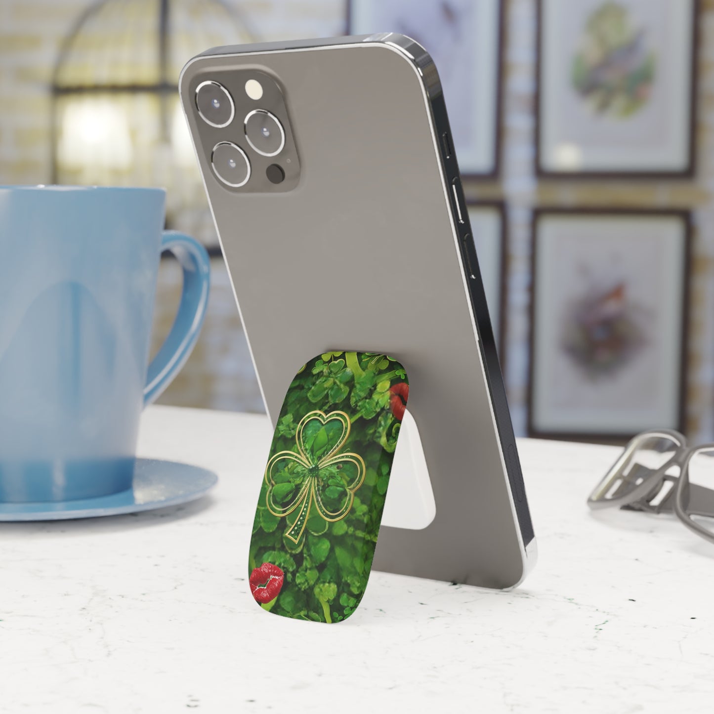 Phone Grip – Lucky Clover Shamrock Kiss