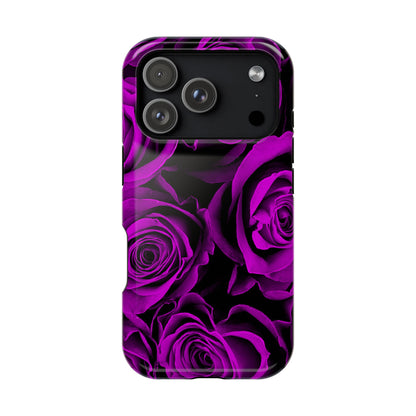 Impact-Resistant Phone Case – Amethyst Roses