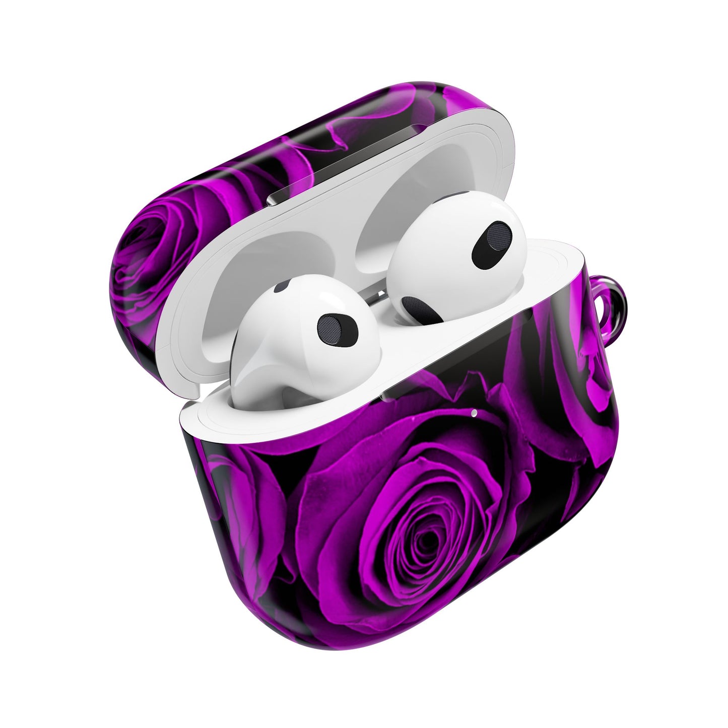Earbud Case Cover – Amethyst Roses