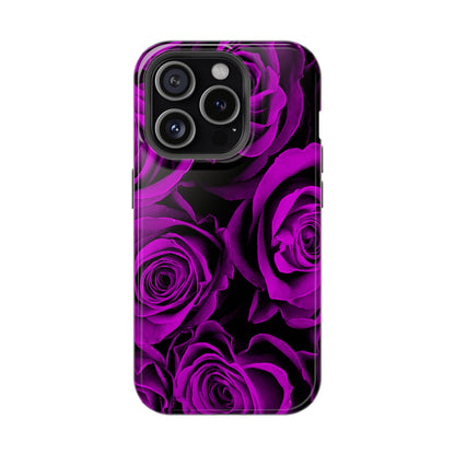 Impact-Resistant Phone Case – Amethyst Roses