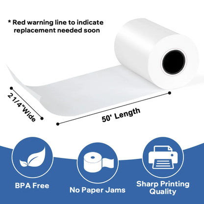 2 1/4" X 50' Thermal Receipt Paper Rolls 50 Rolls, Cash Register Paper, BPA Free Receipt Paper