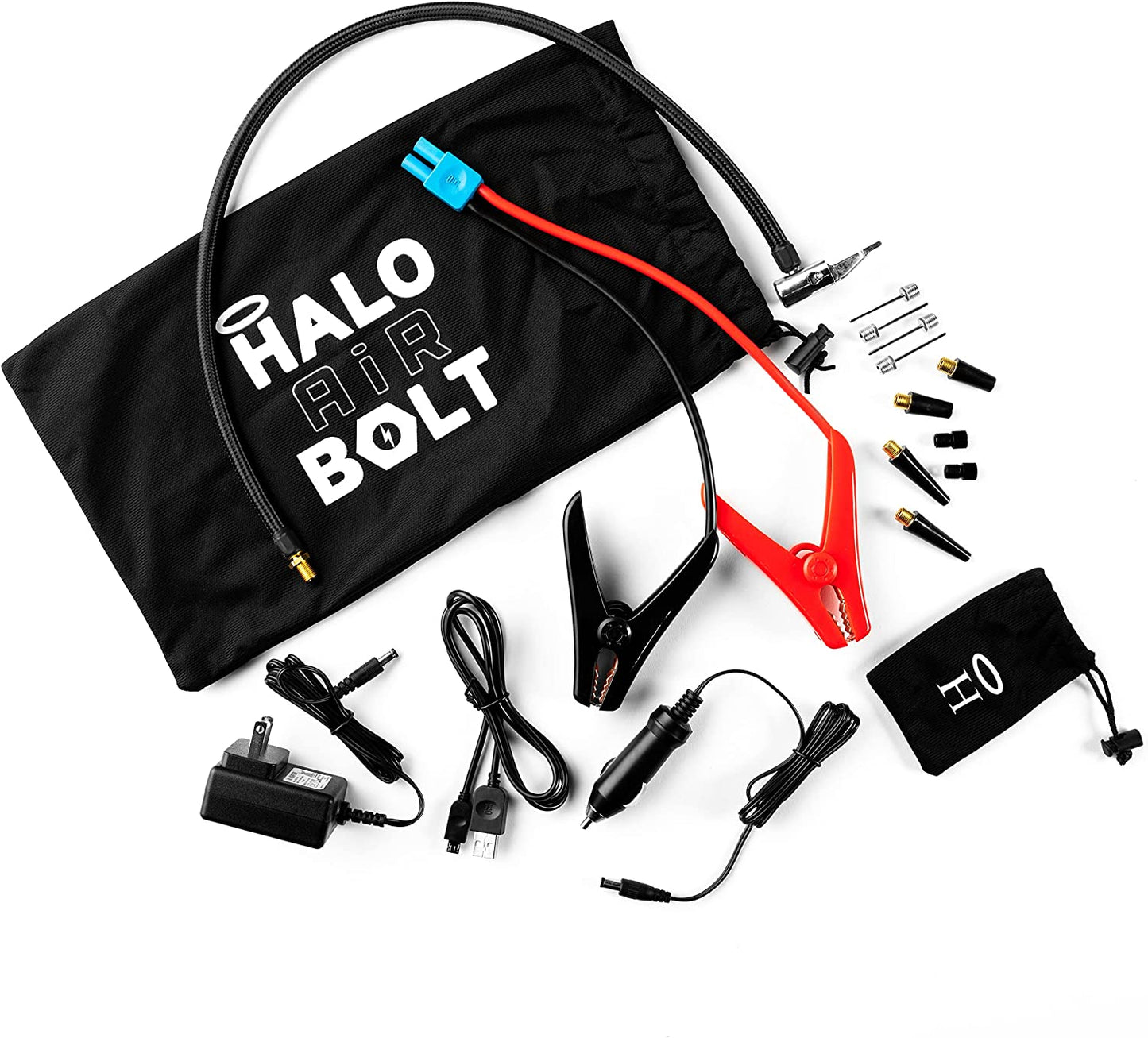 Bolt Air 58830 Portable Car Battery Jump Starter | 100 PSI Air Compressor, 58.8Wh USB Power Bank, Emergency Floodlight & Charger, Jumps Cars Suvs & Trucks, Inflates Tires, TSA Approved — Black