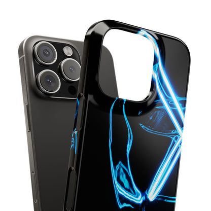 Neon Boba Slim Phone Case – Blue LED Tea Art