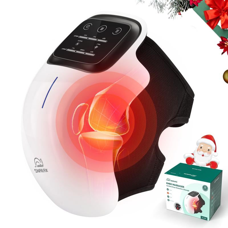 Snailax Cordless Knee Massager with Heat, 3 Vibration Modes & 3 Heating Levels, LED Touch Screen, Ergonomic Design, Gifts for Men & Women