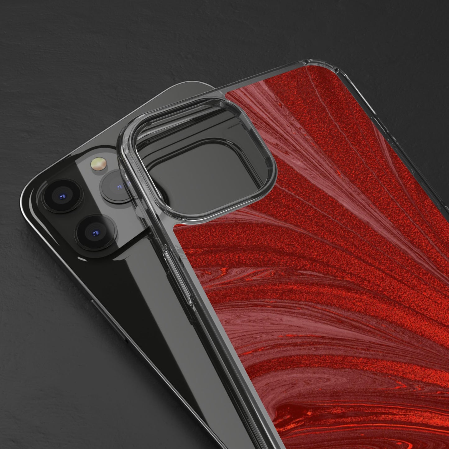 Clear Phone Case – Crimson Current