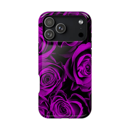 Wireless-Charging Compatible Case – Amethyst Roses