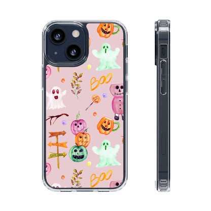 Clear Magnetic Phone Case – Spooky Doodles – Compatible with iPhone 13–16 Series