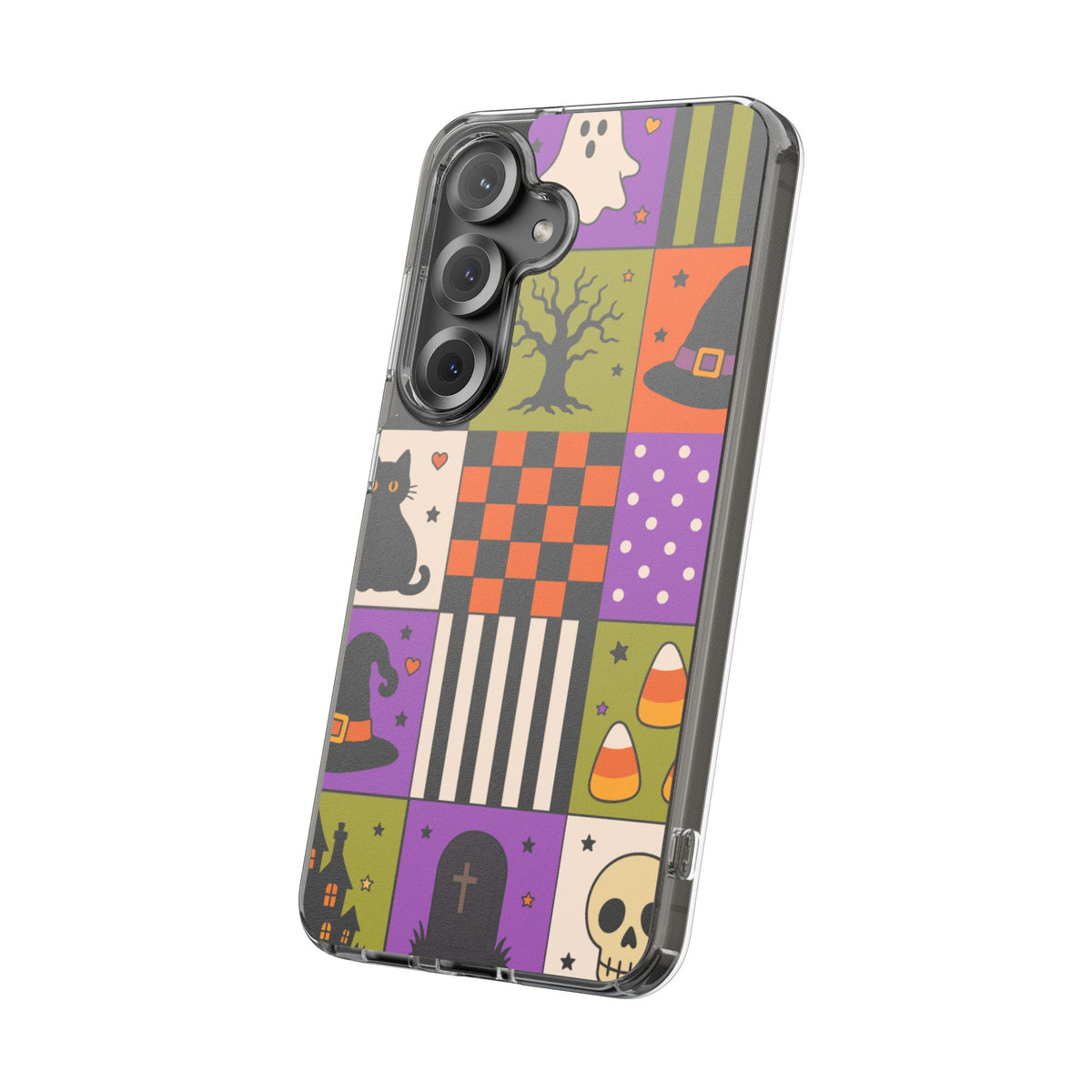 Clear Phone Case – Spooky Patchwork
