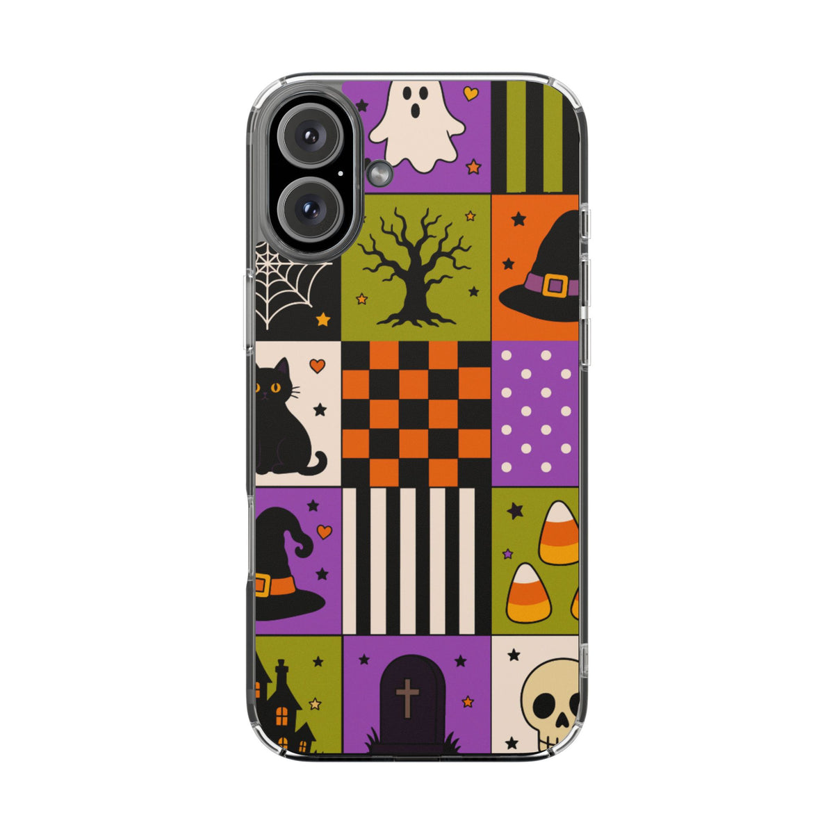 Clear Phone Case – Spooky Patchwork