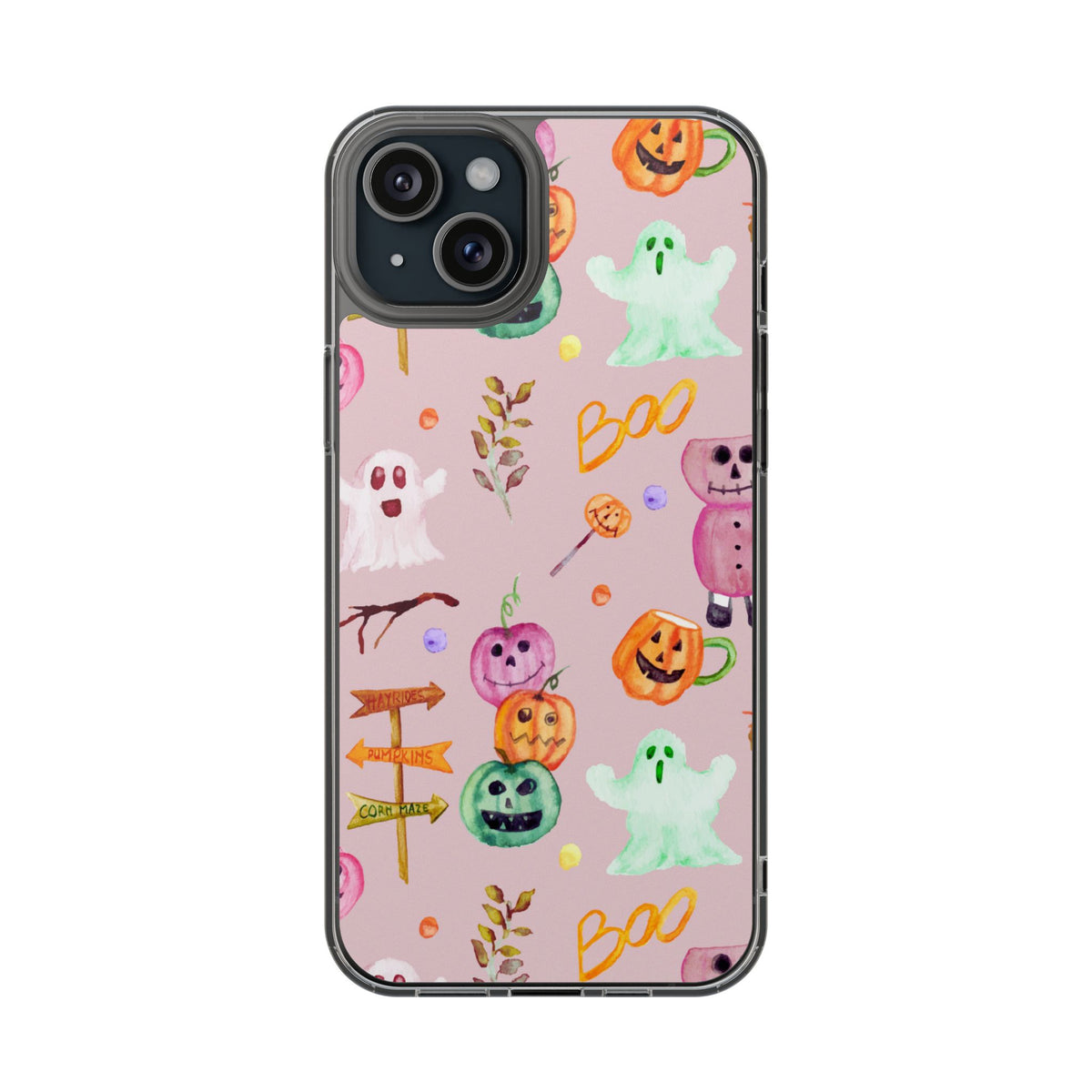 Clear Magnetic Phone Case – Spooky Doodles – Compatible with iPhone 13–16 Series