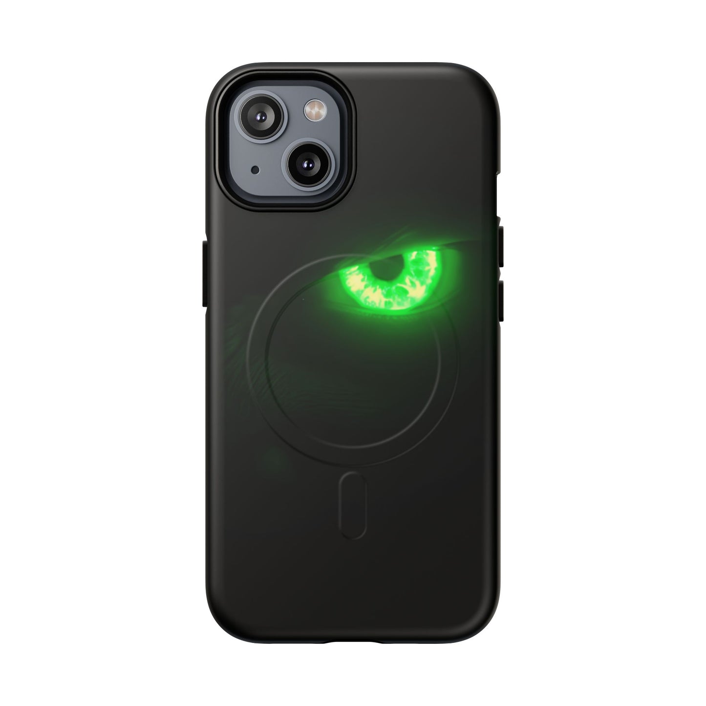 Protective Magnetic Phone Case – Neon Green Monster Eyes