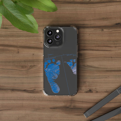 Clear Phone Case – Mom’s Little Blue Footprints