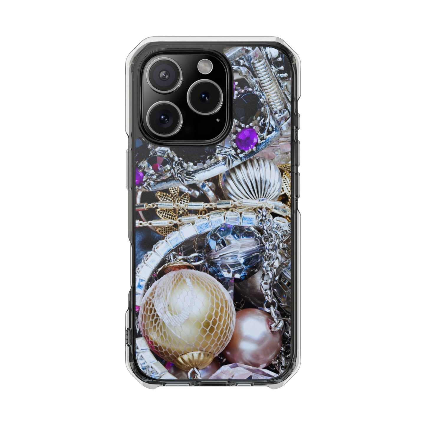 Clear Magnetic Phone Case – Chrome Jewel