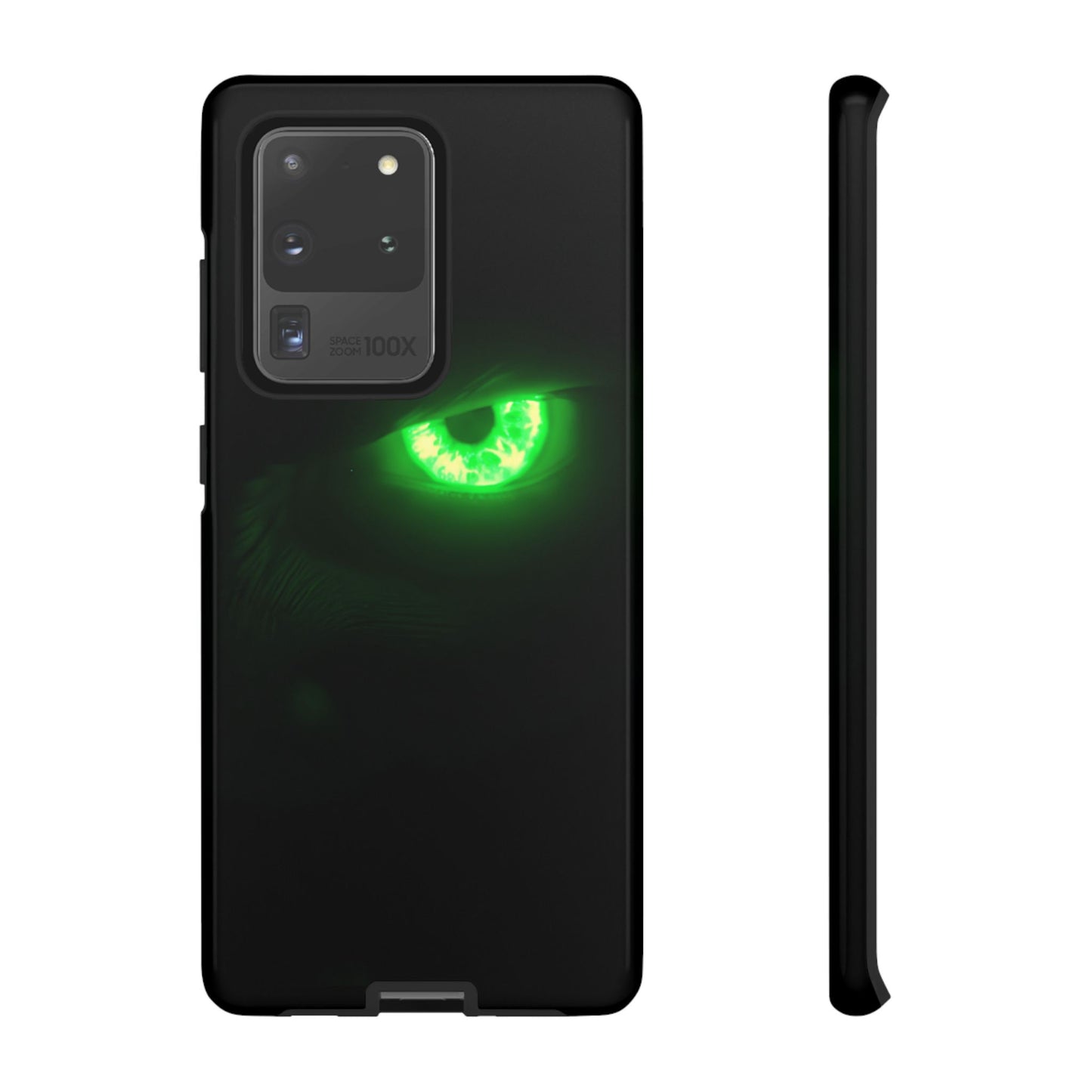 Protective Phone Case – Neon Green Monster Eyes