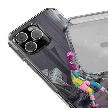 Zombie Girl Clear Magnetic Phone Case — Cute Spooky Cartoon iPhone Cover