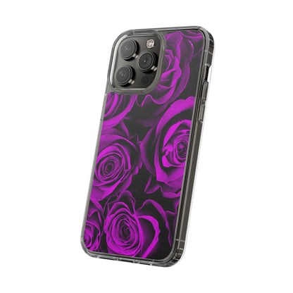 Clear Phone Case – Amethyst Roses