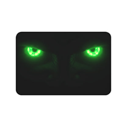 Neoprene Desk Mat – Neon Green Monster Eyes