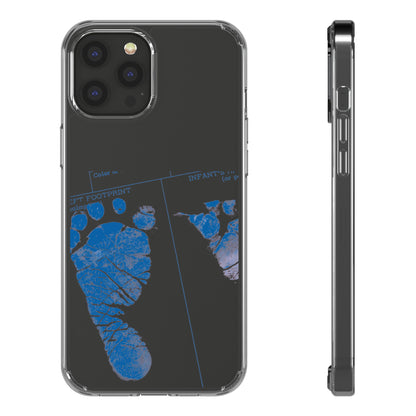 Clear Phone Case – Mom’s Little Blue Footprints